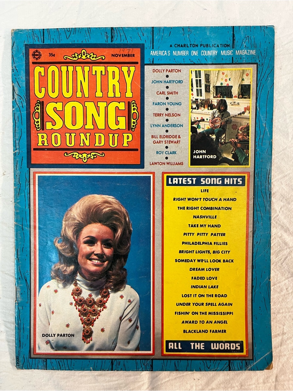 Country Song Roundup Magazine Dolly Parton On Cover + Article Nov. 1971